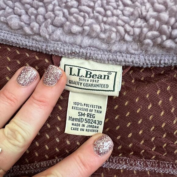 ll bean women's size small purple full zip comfort mountain pile fleece vest - Picture 4 of 5